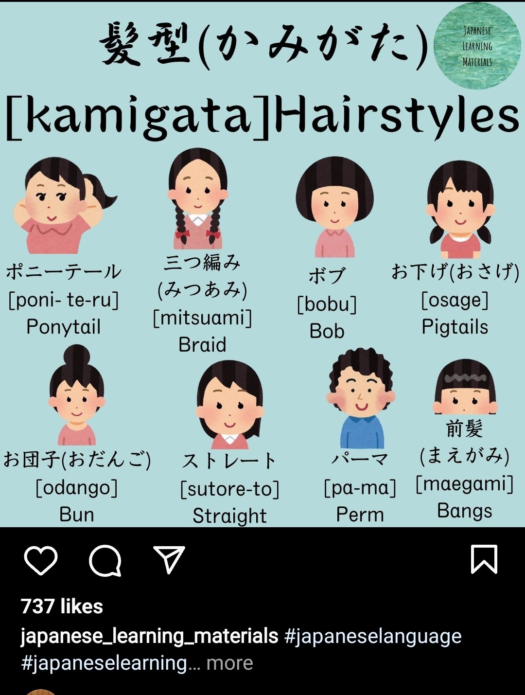 Jenis jenis potongan rambut dalam bahasa Jepang